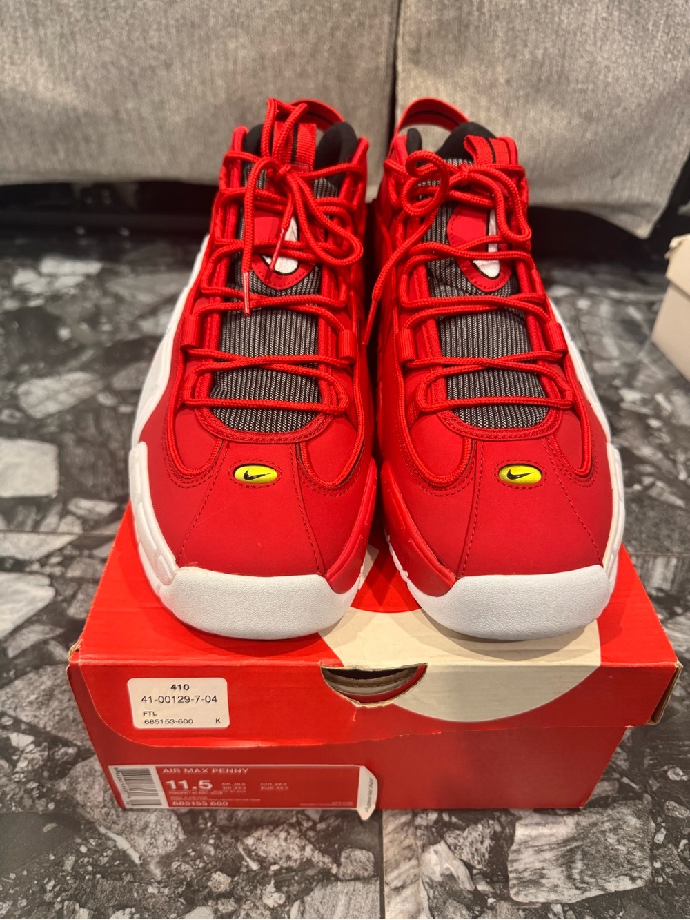 Nike Air Max Penny Red and White Men's 👟 size 11.5 US
